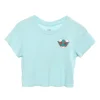Blue Read Receipts Crop Tee