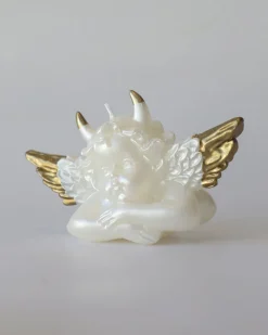 Boys Lie Cherub Decorative Candle