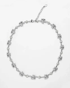 Crystal Clear Silver Necklace