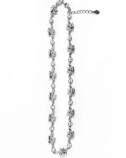Crystal Clear Silver Necklace
