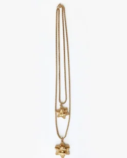 Gold Star Crossed Lovers Necklace