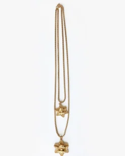 Gold Star Crossed Lovers Necklace