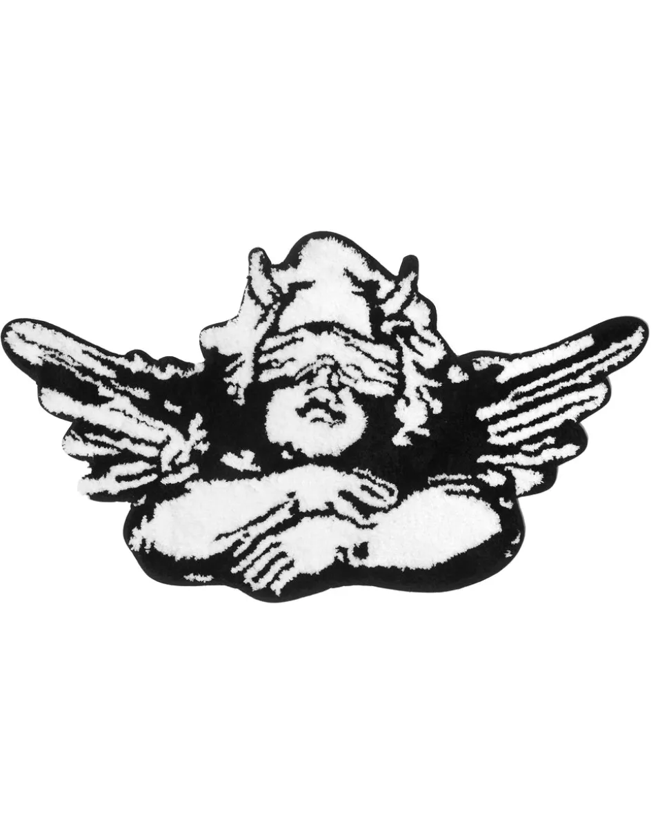 Monochrome Cherub Bath Mat