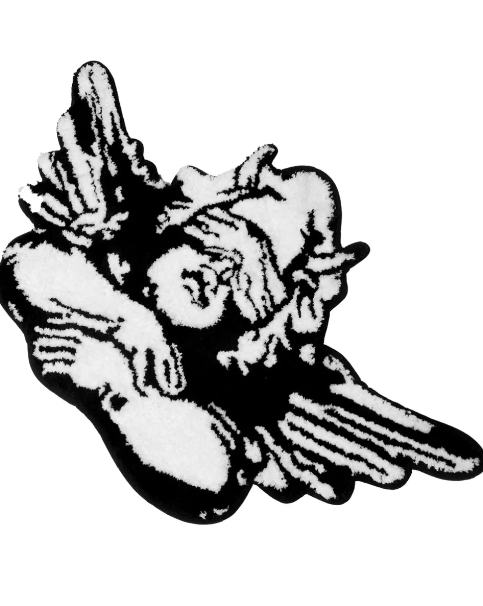 Monochrome Cherub Bath Mat