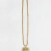 Pearl Heart Gold Logo Necklace