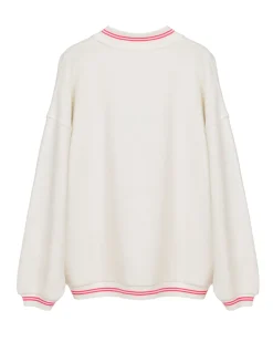 Pink Cherub University Henley Crewneck