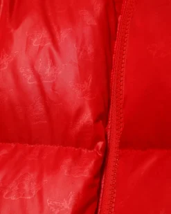 Red Puffer Logo Jacket