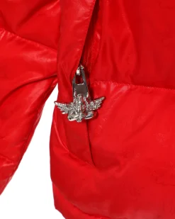 Red Puffer Logo Jacket