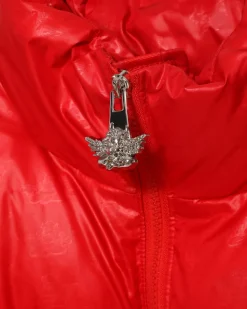 Red Puffer Logo Jacket