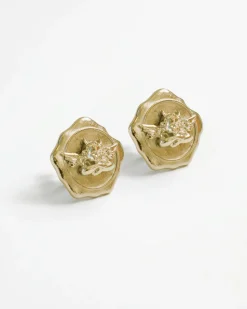 Sealed With a Kiss Gold Earrings