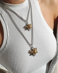 Silver/Gold Star Crossed Lovers Necklace