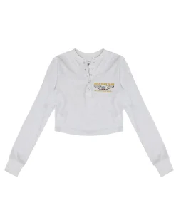 Spread Your Wings Crop Henley