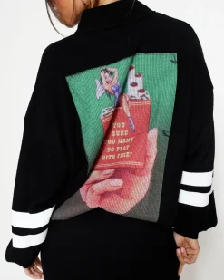 Twin Flame V2 Henley Boyfriend Crewneck