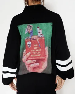 Twin Flame V2 Henley Boyfriend Crewneck