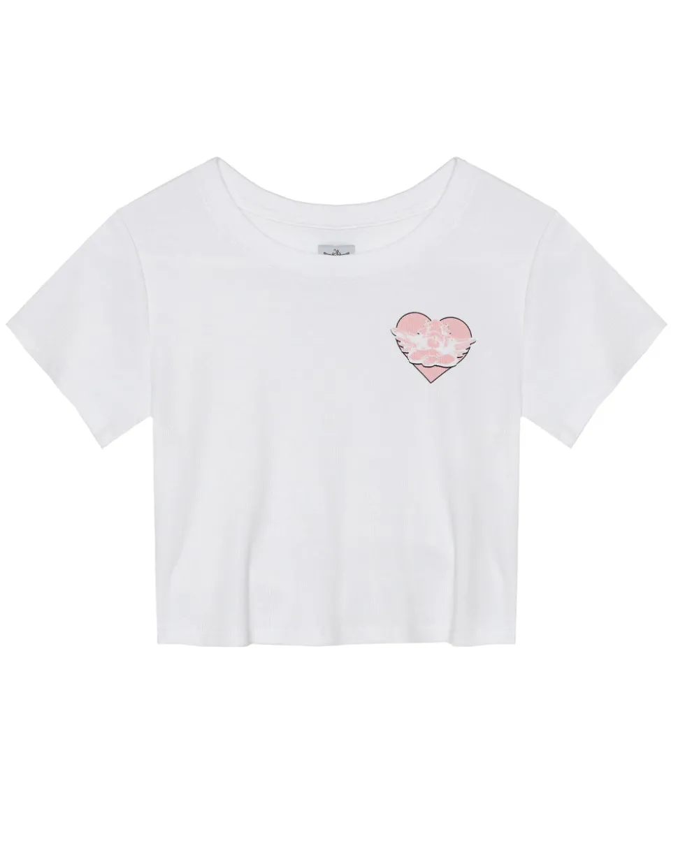 White Read Receipts Crop Tee