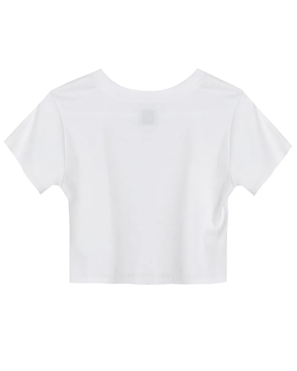 White Read Receipts Crop Tee