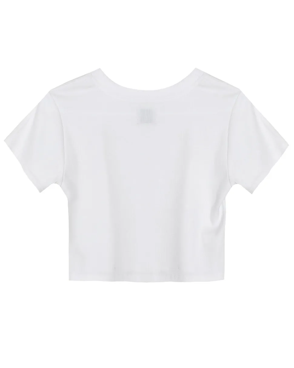 White Read Receipts Crop Tee